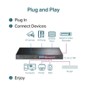 16-Port 10/100 Mbps + 2-Port Gigabit Rackmount Switch su 16-Port PoE+, TP-Link, TL-SL1218P, 16&times; PoE+ 10/100 Mbps, 2&times; 10/100/1000 Mbps, 1&times; Combo Gigabit SFP Slot