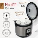 Mesko Riisipott MS 6411, 1000 W, 1.5 L, Must/Roostevaba teras, Soojuse hoidmise funktsioon, Eemaldatav kauss, Lusikas kaasas