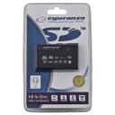 Esperanza kar&scaron;u lasītājs EA119 USB 2.0, 6, 72 g, USB 2.0, SDXC, SDHC, SD, MMC, microSD, atmiņas karte, kompakta