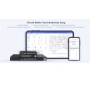 Ruijie RG-EG305GH-P-E | Reyee 5 Gigabit Prievadų Maršrutizatorius — 4 PoE Išėjimai, 4 WAN Prievadai, iki 300 Vartotojų, 1.5 Gbps, 64 VPN Tuneliai, Juodas Dizainas