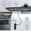 Axagon USB keskjaam HMC-6GL 3x USB 3.2, 1x USB-C, 1x HDMI, 1x RJ-45, 5Gb/s, 100W PD, 110 x 35 x 13 mm