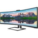 Philips | SuperWide curved LCD display | 499P9H/00 | 48.8 " | VA | Dual QHD | 32:9 | 70 Hz | 5 ms | 5120 x 1440 pixels | 450 cd/m&sup2; | Headphone out | HDMI ports quantity 2 | Black
