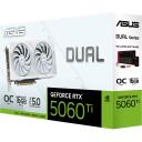 Asus Videokaart DUAL-RTX5060TI-O16G-WHITE 16GB GDDR7, PCIe 5.0, 7680 x 4320, 2 ventilaatorit, Aktiivne jahutus