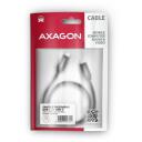 Axagon USB-C į USB-C kabelis 0.5m 100W, 2 USB-C jungtys, juodas