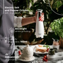 Электрический измельчитель соли и перца с 7W работой от лития матовый белый AD4449w Adler