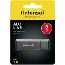 Intenso USB atmintinė 3521461 8 GB, USB 2.0, skaitymo greitis 28 MB/s, ra&scaron;ymo greitis 6.5 MB/s, aliuminis, antracitas