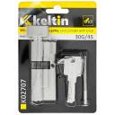 Keltin Цилиндр замка с ручкой K02707, 30/30G мм, 3 ключа, 25000 циклов, алюминий, сплав ZnAl, винт для крепления в комплекте