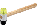 Haamer kahepoolse pehme peaga 35 mm / kumm ja plastmass / puidust käepide / TOYA 33950