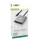 Emtec kar&scaron;u lasītājs Type-C ECCAREADT610C, USB 3.0, Micro SD, SD, CF kartes