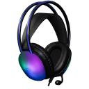 White Shark Austiņas PEACOCK-2 BLACK, 212g, 32&Omega;, 20Hz-20KHz, 2m, RGB apgaismojums, virs ausīm, vadu, iebūvēts mikrofons