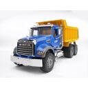 Bruder MACK Granite T&otilde;stetav veoauto BR-02815, 1:16, kollane, sinine, must, avanevad uksed, t&otilde;stetav kapott