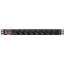 Lanberg pikendus PDU-08F-0200-BK, 1U, 16A, 8x schuko, 2m, automaatne kaitse, &uuml;lekoormuse kaitse