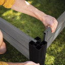 Apmalīte modulāra kvadrāta puķu dobei Vista Modular 122x122x27cm pelēka 29210619939 KETER