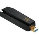 Msi belaidis adapteris GUAXE54, 2402 Mbit/s, 2.4-6 GHz, USB 3.2 Gen 1, WPA3, juodas, 1 vnt.