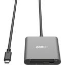 Emtec kar&scaron;u lasītājs Type-C ECCAREADT610C, USB 3.0, Micro SD, SD, CF kartes