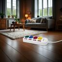 Maclean удлинитель MCE229W, 4 розетки, 2xUSB, 250VAC, 10A, 2.1A 5V, 1.5m, защита от детей, выключатель