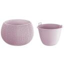 Prosperplast Gėlių vazonas 7268330, &Oslash; 24 cm, 16 cm, ovali forma, rožinė spalva, vidinis įdėklas, rankenos