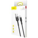 Baseus Cafule USB Lightning kabelis CALKLF-BG1, 1m, 2.4A, USB, Lightning, aliuminis, nailonas, TPE, greitas įkrovimas