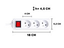 Extension cord with 3 sockets, EU/PL grounding, 5 m 3×1.5 mm² cable with switch K00245C-B White Keltin