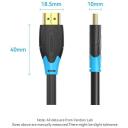 Vention HDMI kabelis 10M AACBL, 4K 60Hz, 18 Gbit/s, 3D, auksiniai jungtys, PVC, juodas