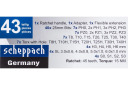 Scheppach Bitikomplekt SCH-30311126, 43 tk, CrV, PH, PZ, SL, TT, HEX, adapter, karp