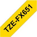 Brother TZe-FX651 elastīga laminēta ID lente, 8 m, 2.4 cm, melns uz dzeltena, termopārnese, papīrs