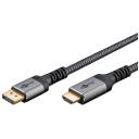 Goobay adapteris kabelis 65269, 2 m, pelēkā krāsa, pasīvs kabelis, 4K60Hz, 18 Gbps