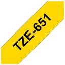 Brother TZe-651 laminēta lente, 8 m, 2.4 cm, melns uz dzeltena, TZe, 1 kasete, pa&scaron;līmējo&scaron;a, iek&scaron;/ārpus