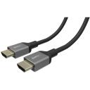 Emtec kabelis HDMI uz HDMI, ECCHAT700HD, 1.8m, 4K (3840&times;2160p), HDMI 1.4, pelēks, melns
