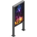 Edbak Grīdas statīvs POK101, 55", 80 kg, melns, kioska stils, ventilācijas sistēma