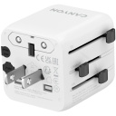 Compact travel power adapter with compatibility with EU UK US AUS sockets OnTour One White CNS-TA1005W CANYON