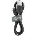 Goobay USB-C uzlādes un sinhronizācijas kabelis 59124, 3m, USB-C vīrie&scaron;u, USB 2.0 vīrie&scaron;u, 3A, melns
