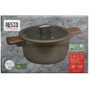 Resto Keta 93701 2.6L, 200mm, 215mm, 330mm, 125mm, stiklinis dangtis, 2 rankenos, žalia, nelipnus danga, indukcija