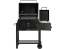 Ogļu grils ar kūpināšanas funkciju, LUND, 99925, 112x62x121 cm, melns, regulējams grils, termometrs, 3 rokturi, 2 riteņi