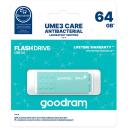 Goodram Pendrive UME3 Care UME3-0640CRR11, 64GB, USB 3.0, lugemise kiirus 60MB/s, kirjutamise kiirus 20MB/s, antibakteriaalne