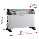 Tõhus konvektorsoojendi taimeri ja turbo ventilaatoriga 2000 W 3 võimsusastet kuni 24 m² valge MS7741w Mesko