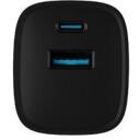 Natec Lādētājs NUC-2141, 30W, 110-240V, 50/60Hz, 3A, 1xUSB-A, 1xUSB-C, melns, ātrā uzlāde