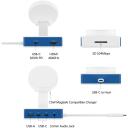 Hyper dokstacija Flex MagCharge HD8100BUGL, 1xHDMI, USB-C, balta/zila