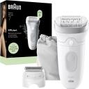 Braun Epilators SE7-041, balta, 40min, 4 uzgaļi, 40 pincetes, akumulators, sausā/mitrā epilācija, apgaismojums, ūdensizturīgs