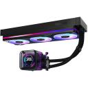 Asrock Phantom Gaming 360 LCD dzesētājs 90-APGA36-BAAGA5, 61,28 CFM, 31,4 dB, LCD IPS, 3 ventilatori, melns, 12 cm, 39,7 cm, 3