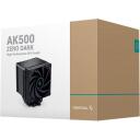 Deepcool procesoriaus au&scaron;intuvas AK500 Zero Dark R-AK500-BKNNMT-G-1, 68.99 cfm, 31.5 dBA, 5 varinių &scaron;ilumos vamzdžių
