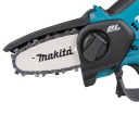 Makita DUC101Z01 belaidė &scaron;akų pjūklė 18 V be&scaron;epetė variklis 320 W, 100 mm kreipiančioji, 8 m/s grandinės greitis, automatinis grandinės tepalas, 0.05 L alyvos bakas, 0.325&Prime; žingsnis, 76 dB garso lygis, rankos apsauga komplekte, akumuliatorius ir įkroviklis neįtraukti mėlyna-juoda
