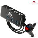 Maclean USB automobilių įkroviklis MCE218, 4xUSB, 12V-24V, 120W, 10.2A, 1m laidas, voltmetras, apsauga nuo perteklių