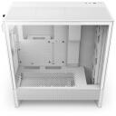 Nzxt Korpus H5 FLOW RGB 2024 CC-H52FW-R1, 3x120mm ventilaatorit, 2x2.5" ja 1x3.5" ketas, 7 laiendusslotti, valge