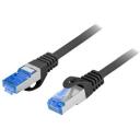 Lanberg patch kaabel Cat.6A S/FTP LSZH CCA PCF6A-10CC-1500-BK, 15 m, must, RJ-45, S/FTP, 0.98 mm, 500MHz