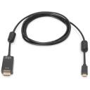 Digitus USB Type-C adapteris kabelis, AK-300330-020-S, 2m, 4K/60Hz, 18GB, USB-C uz HDMI, melns
