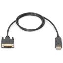 Digitus adapteris kabelis, AK-340301-020-S, 2 m, DisplayPort - vīrie&scaron;u, DVI-D - vīrie&scaron;u, divkār&scaron;i aizsargāts