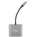 Natec Multi Port Fowler MINI NMP-1607, 1xUSB A, 1xHDMI, 1xUSB-C, 4K UHD, 60W laadimine, USB 3.0