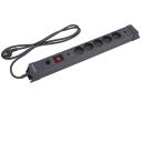 Hawk Удлинитель HWPS501GY, 1,5m, 5, 2xUSB, 20W, 545J, 16A, E/F, выключатель, заземление