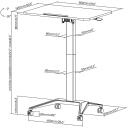 Maclean MC-453B, mobilais klēpjdatora galds, 80x52cm, 8kg, augstuma regulē&scaron;ana, melns, tērauds, 1 kāja